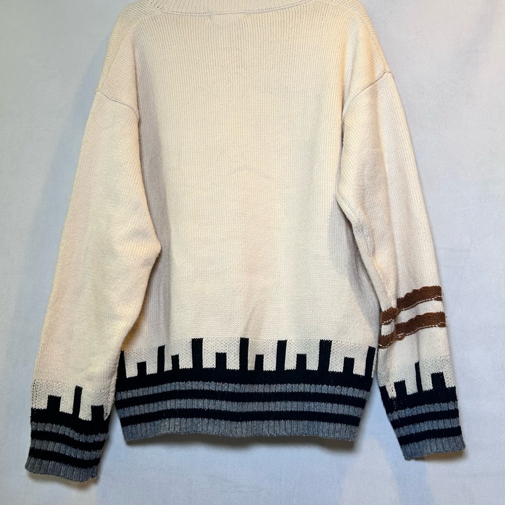 Enguolin Cat Pocket Oversized Cardigan Cream Knit Distressed Indie Twee Size XL - Picture 11 of 13